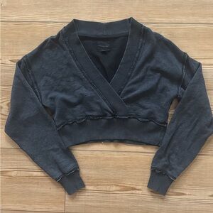 American Eagle Crop crossover sweater